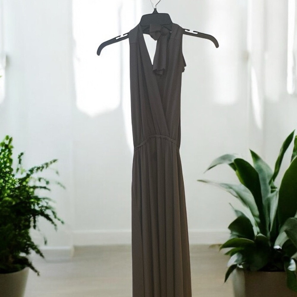 Long gray backless dress, used once but in good condition